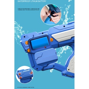 Pistol cu Apa pentru Copii, Rezervor 600ml, Flippy, 14ani+, cu baterie 1200mAh, Electric Burst, Albastru/Verde, 800ML - Img 10