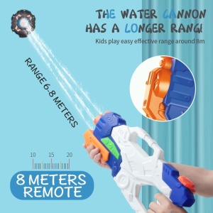 Pistol cu Apa pentru Copii, Rezervor, Pentru Piscina/Plaja, Flippy, 6ani+, 3 duze, Multicolor, 1000ML - Img 4