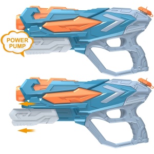 Pistol cu Apa pentru Copii, Rezervor, Pentru Piscina/Plaja, Flippy, 6ani+, Albastru, 4 duze, 900ML - Img 9