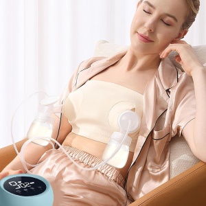 Pompa de San Electrica 2 in 1, Flippy, cu 2 Biberoane, Capacitate 180 ml, Incarcare USB Tip C, 1200 mAh, 2 Moduri, 9 Viteze, Albastru Transparent - Img 2