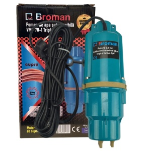 Pompa submersibila pe viratii Broman cu tripla absorbtie, 500 W, 80 m inaltime, 1.08 mc/h, 3/4"