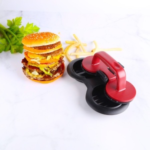 Presa dubla pentru hamburgeri 2 in 1, forma si presa, cu maner, material ABS, 20x10 cm, 140 g, negru - Img 2