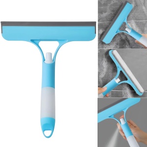 Racleta de Curatare 3 in 1, Flippy, Multifunctional, Pentru Casa si Masina, Pulverizator de Spray, Racleta din Silicon si Burete, 21.5 x 25.7 cm, Albastru - Img 5