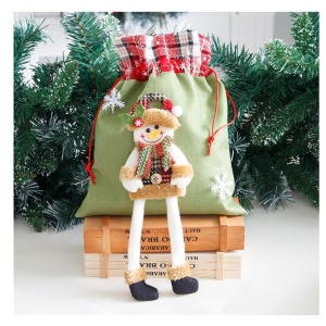 Sac cadouri Flippy, tematica Om de Zapada, Material Textil, 30x25 cm, cu Siret, Verde - Img 5