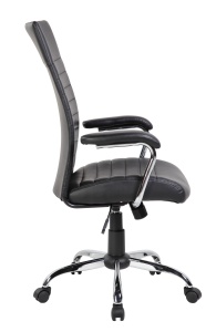 Scaun de birou directorial Davik, negru, 65x63x108-118 cm - Img 3