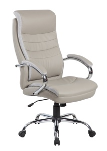 Scaun de birou directorial US91 Volance, gri, 65x71x105-115 cm - Img 1