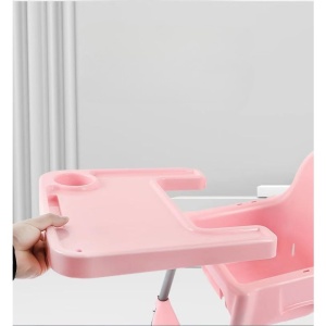 Scaun de masa telescopic pentru bebelusi si copii, Flippy, cu Suport picioare si Centura de siguranta, reglabil pe inaltime, Varsta 6-32 luni, Roz - Img 7
