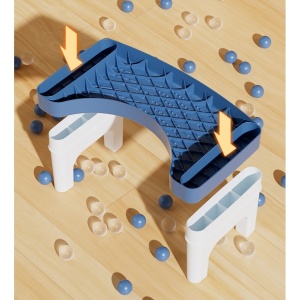 Scaunel WC, Flippy, Tratament Impotriva Hemoroizilor si Constipatiei, Scaun Inaltator WC Copii, Suport Picioare WC, Taburet Inaltator Pozitia Corecta Ghemuit Pe WC, Plastic Rezistent, 17x22x38 cm, Albastru - Img 5