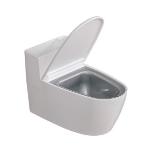 Scrumiera creativa Flippy, Forma de Toaleta, Capac Alb , Material ABS si Otel Inoxidabil, 12.5 x 9.8 x 8.4 cm, Fixare prin Lipire sau De Sine Statator, pentru Baie, Camera, Bucatarie, Balcon, Alb - Img 1