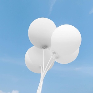 Set 10 Baloane din Latex, Flippy, Model Party, 13 cm, 1 g, Alb - Img 6