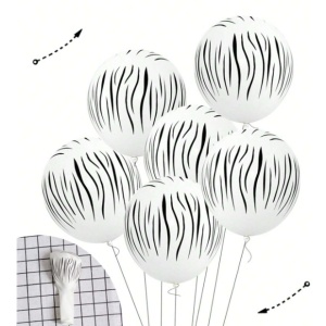 Set 10 Baloane din Latex, Flippy, Model Party Animal Print, 3x Portocaliu, 3x Galben, 4x Alb, 23 cm, 1.4g - Img 3