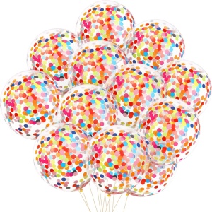 Set 10 Baloane din Latex, Flippy, Model Party Confetti, 30 cm, Multicolore, 2.8 g - Img 6