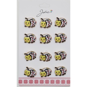 Set 12 Brose Martisor pentru Copii Buburuza Galbena