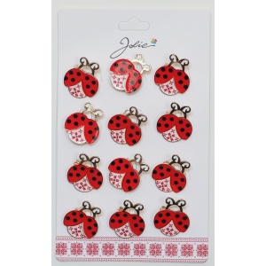 Set 12 Brose Martisor Primavara Buburuza cu Motiv Traditional