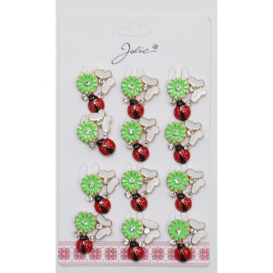 Set 12 Brose Martisor Primavara Margareta cu Fluture si Buburuza