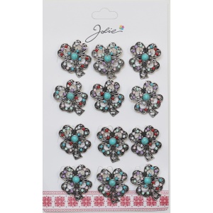 Set 12 Brose Martisor Primavara Trifoi cu Pietricele Vintage