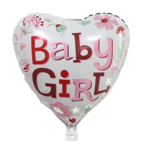 Set 2 Baloane din Folie Metalizata, Flippy, Figurine Inima si Cerc, Tema Botez Fetita, 45 cm, Ambalaj Individual, Pai Inclus, Umflare cu Aer sau Heliu, Roz - Img 3