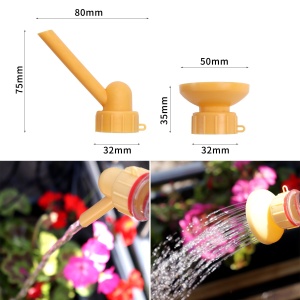 Set 2 capace de sticla pentru irigat florile Flippy, stropitoare si teava, practic si usor de utilizat, portabil, reutilizabil, 8 x 7.5 cm, galben - Img 6