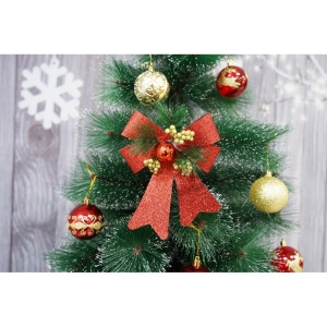 Set 2 fundite pentru brad, Rosii, decorate, cu sclipici, 14 x 19 cm, din poliester, Flippy - Img 2