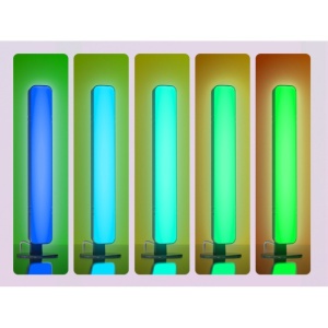 Set 2 Lampi de Birou, Flippy, RGB Colorat, 28 LED, Putere 5V, Telecomanda cu 24 de Taste, Cablu USB, Negru, 25.5x4x3.5cm - Img 4