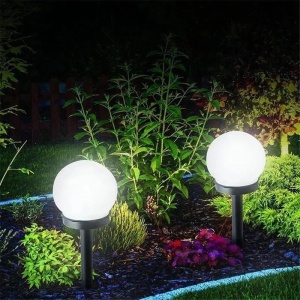 Set 2 Lampi Solare LED, Flippy, Forma Sferica, Tip Glob, Diametru 10 cm, Alb Rece - Img 4