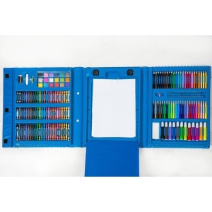 Set 208 Piese, Complet pentru Pictura si Desen, Flippy, Tip Servieta, 3-12 Ani, 32.6 x 27.7 x 6 cm, Albastru - Img 3