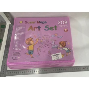 Set 208 Piese, Complet pentru Pictura si Desen, Flippy, Tip Servieta, 3-12 Ani, 32.6 x 27.7 x 6 cm, Roz - Img 6