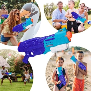 Set 2x Pistol cu Apa pentru Copii, Flippy, 6ani+, Albastru, 1x 900 ML + 1x 300 ML - Img 6