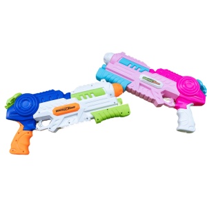 Set 2x Pistol cu Apa pentru Copii, Rezervor, Pentru Piscina/Plaja, Flippy, 6ani+, Roz + Albastru, 1000 ML - Img 1