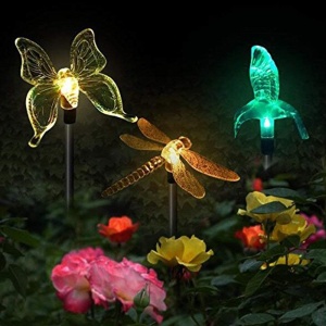 Set 3 Lampi Solare LED tip pasare-fluture-libelula, Inaltime 43 cm, Flippy, Multicolor - Img 4