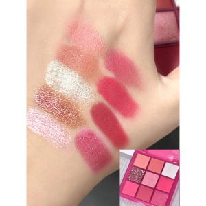 Set 3 Produse de Machiaj, KEVIN &amp; COCO, Pink Hearted, 9 culori, 15.5 x 13 x 3.4 cm - Img 6