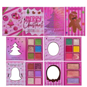 Set 4 Palete de Machiaj, KEVIN & COCO, Christmas Jingle, 21 culori, 27.3 x 20.8 x 2.4 cm - Img 6