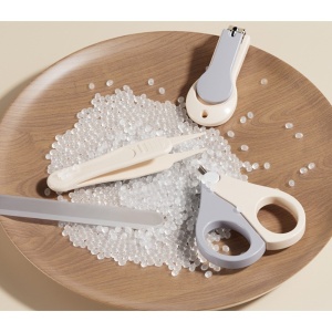 Set 4in1 de Ingrijire Unghii pentru Bebelusi, Flippy, Cutie de Depozitare Tip Borcan, 0-6 Ani, 10 x 7 x 6 cm, Alb/Gri - Img 3