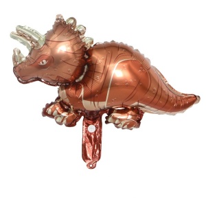 Set 5 Baloane Folie Metalizata, Flippy, Figurine Dinozauri, 30 cm, Ambalaj Individual, Pai inclus, Umflare cu Aer sau Heliu, Multicolor - Img 3