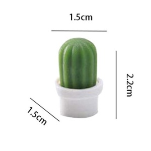 Set 6 Magneti de Frigider, Flippy, Model Cactusi in Ghiveci, din ABS si Magnet, Verde/Alb - Img 5
