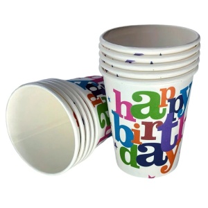 Set 6 Pahare de Carton, Flippy, Colectia Happy Birthday, 7 x 5 x 8.5 cm, Multicolor - Img 4