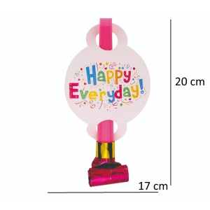 Set 6 Suflatori Happy Everyday, Flippy, pentru Petrecere, 20 x 17 cm, Multicolor - Img 2