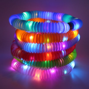 Set 6 Tuburi Antistres, Flippy, cu Lumina LED, Fidget Pop Tube, multicolor - Img 4