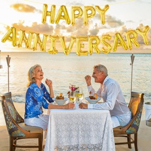 Set Baloane din Folie Metalizata, Flippy, Model Happy Anniversary, Litere de 40 cm, Baloane Party, Ambalaj Individual, Pai Inclus, Umflare cu Aer sau Heliu, Auriu - Img 2