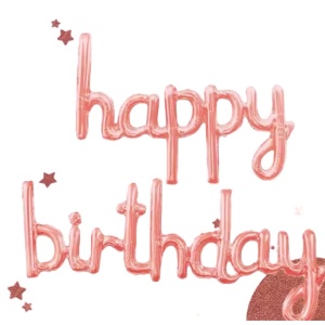 Set Baloane din Folie Metalizata, Flippy, Model Happy Birthday, 45x85 cm, 45x124cm, Baloane Party, Ambalaj Individual, Pai Inclus, Umflare cu Aer sau Heliu, Roz Pal - Img 8