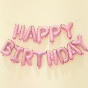 Set baloane folie Flippy, Happy Birthday, 40 cm, roz deschis - Img 4