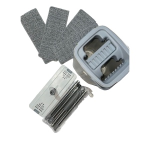 Set de Curatenie, Flippy, Mop si Galeata, Capacitate 5.7 l, 4 Rezerve Microfibra Incluse, Plastic, Utilizare Umeda/Uscata, Stoarcere Fara Maini, Albastru/Alb - Img 8