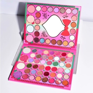 Set de Machiaj Kevin&Coco, 72 de Culori, Paleta de Farduri, Iluminatoare, Blush, Model Christmas Babe, Oglinda Glob, 25.5x20x1.7 cm, Multicolor - Img 3
