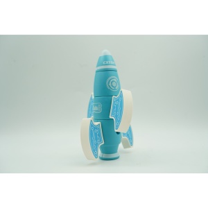 Set inteligent de blocuri magnetice pentru copii, 8 piese, cutie depozitare, racheta, albastru - Img 5