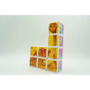 Set inteligent de cuburi magnetice pentru copii, 8 piese, cutie depozitare, puzzle dinozauri, +3 ani, multicolor - Img 5