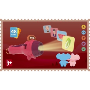 Set Jucarie Educativa, Flippy, Proiector Tip Lanterna Pentru Copii, 6 Teme, 48 de Imagini, Cutie Depozitare, +3 ani, Rosu - Img 3