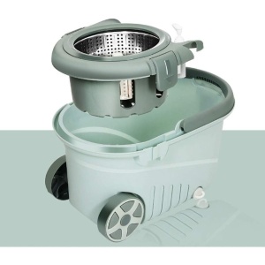 Set mop rotativ cu galeata Flippy, material plastic si microfibra, o rezerva inclusa, rezistent, cu dop scurgere, vas detasabil, orificiu pentru solutie, pentru interior, capacitate 8 l, verde - Img 7