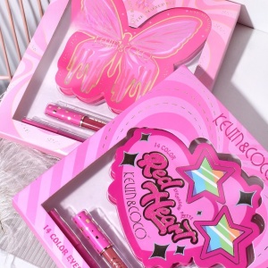 Set Paleta de machiaj cu 14 farduri de pleoape Kevin&Coco, Red Heart Eyeshadow Palette, 21 x 20.5 x 2.2cm - Img 2