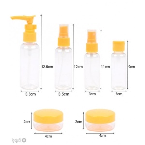 Set Recipiente pentru Cosmetice, Flippy, 5 Piese, cu Gentuta, pentru Calatorii, Reutilizabile, Portocaliu, Material Plastic, 40 ml, 10g - Img 4
