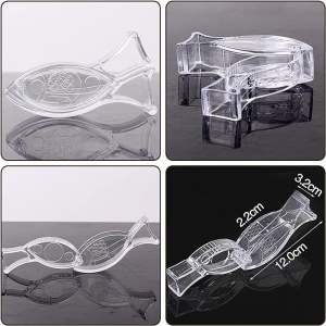 Storcator de Citrice Manual, Flippy, Rezistente, Usor de Folosit si Depozitat, Durabil, Calitativ, 12x5.2 cm, Model Peste, Transparent - Img 4